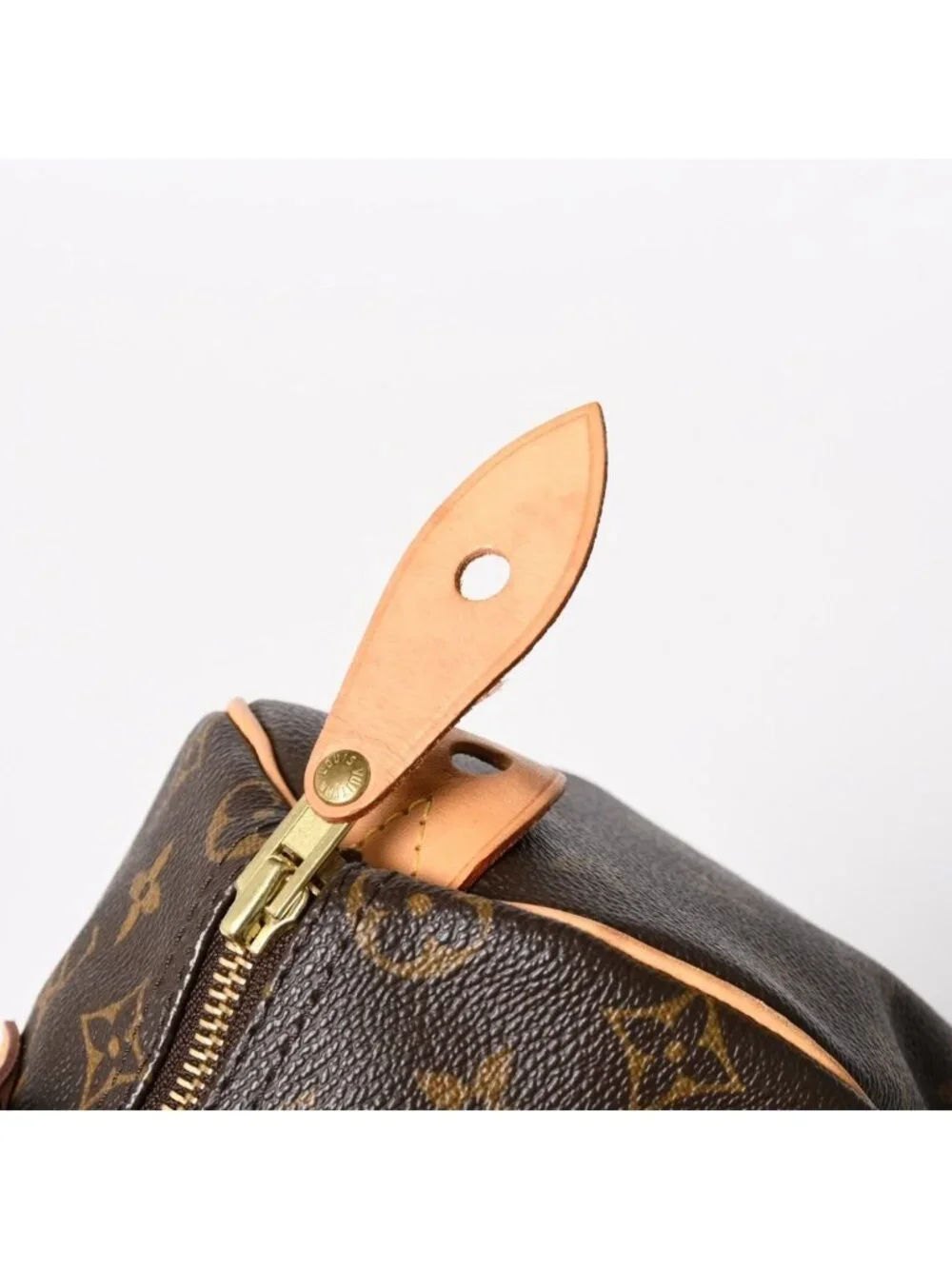 Louis Vuitton Speedy 25 Handbag Monogram Leather Brown Gold
